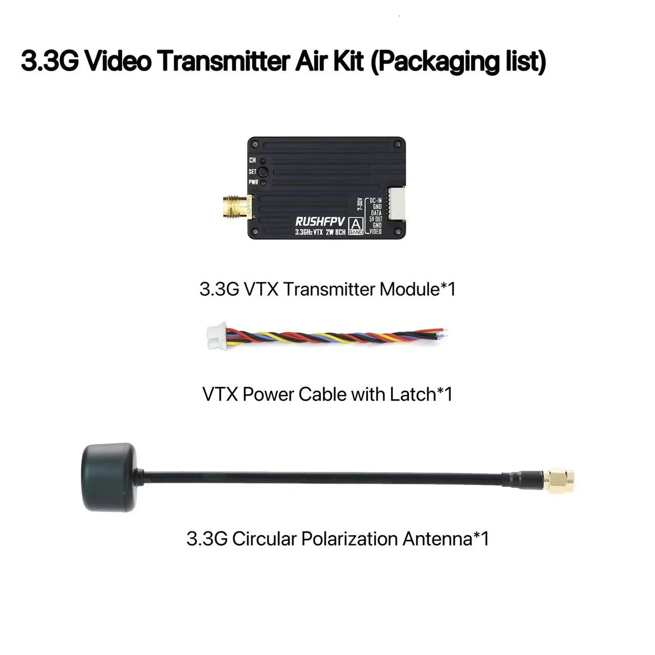 Fpv Drone Transmitter - RUSHFPV 3.3G 2W VTX Transmitter FPV