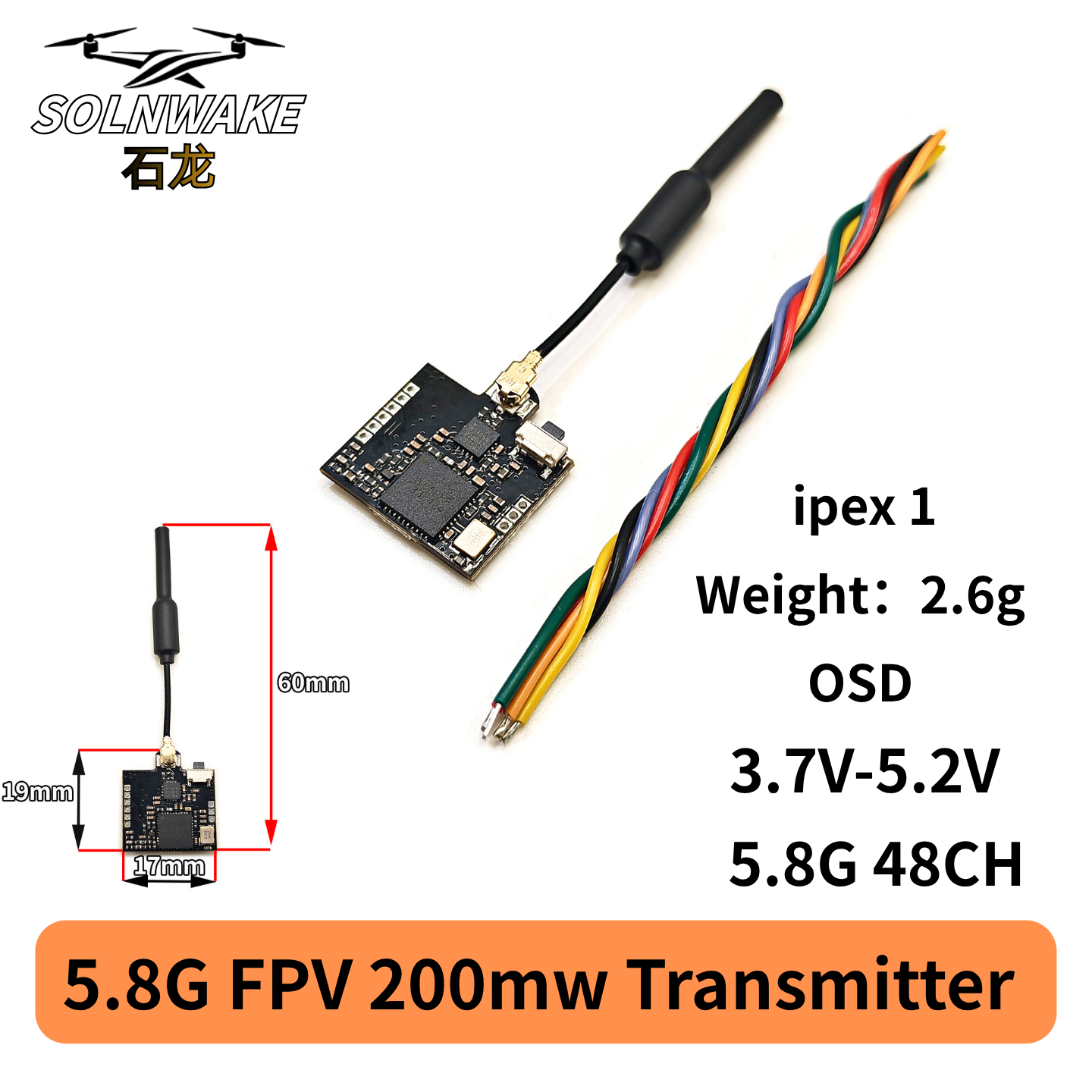 SLONWAKE Nano 5.8G 48CH 200mW  - Fpv Drone Transmitter review and price
